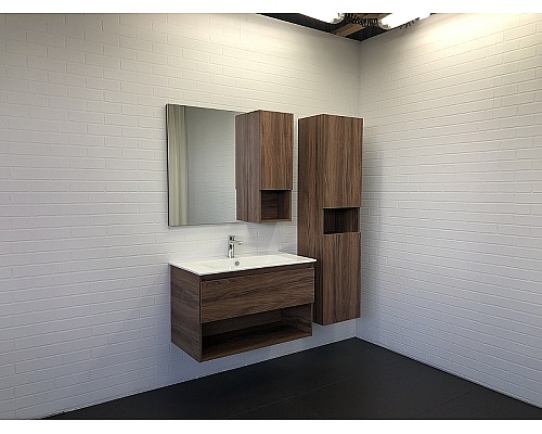 Зеркало со шкафом Comforty Бордо 90 00-00006663 Дуб тёмно-коричневый