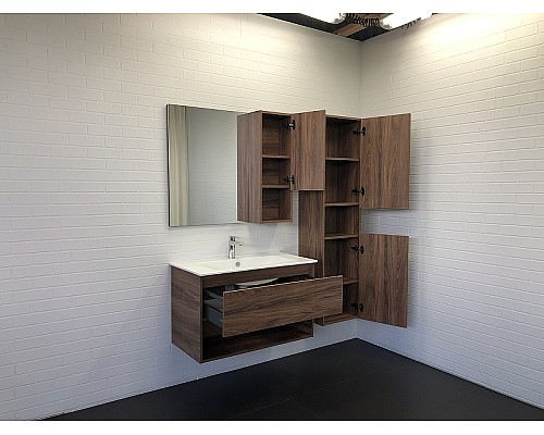 Зеркало со шкафом Comforty Бордо 90 00-00006663 Дуб тёмно-коричневый