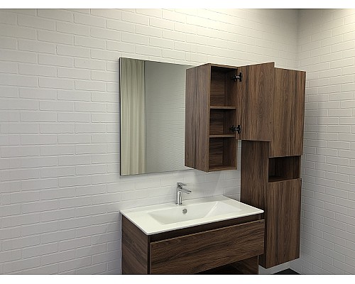 Зеркало со шкафом Comforty Бордо 90 00-00006663 Дуб тёмно-коричневый