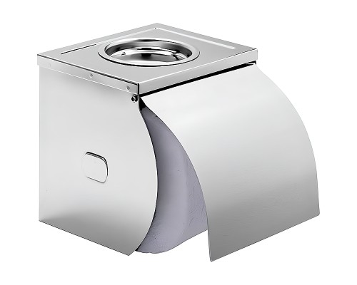 Держатель туалетной бумаги Haiba HB502 с крышкой Хром