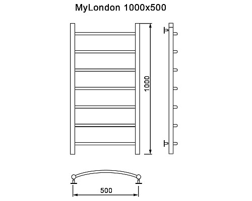 Полотенцесушитель MYFREA My London 100/50 Полотенцесушитель MYFREA My London 100/50