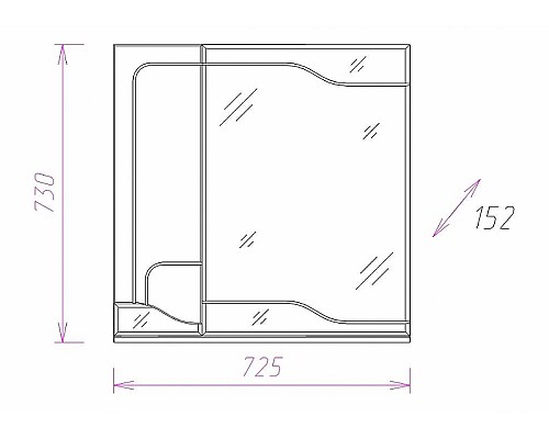 Зеркало со шкафом Onika Веронэлла 75.00 L 207521 Белое