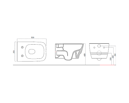 Унитаз биде Boheme Bello 971-2-W подвесной Белый глянец без сиденья