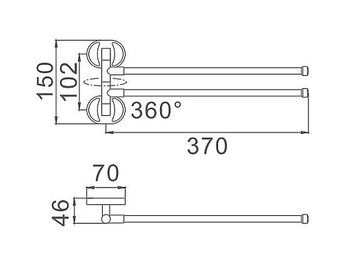 Полотенцедержатель Haiba HB1912 поворотный Хром