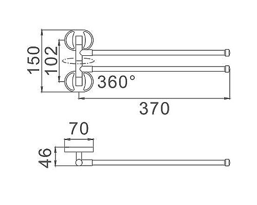 Полотенцедержатель Haiba HB1912 поворотный Хром