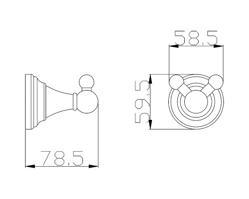 Двойной крючок Rav Slezak Morava MKA0102CMAT Черный матовый