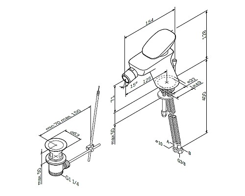 Смеситель для биде AM.PM Spirit 2.0 F70A83100 128 мм