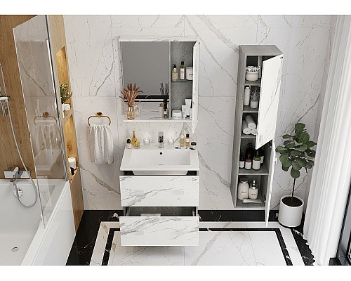 Шкаф пенал Onika Марбл 30.10 403076 подвесной Мрамор Камень бетонный