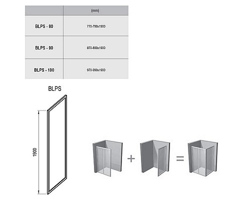 Неподвижная стенка Ravak Blix 9BH40100Z1 80 белый прозрачный