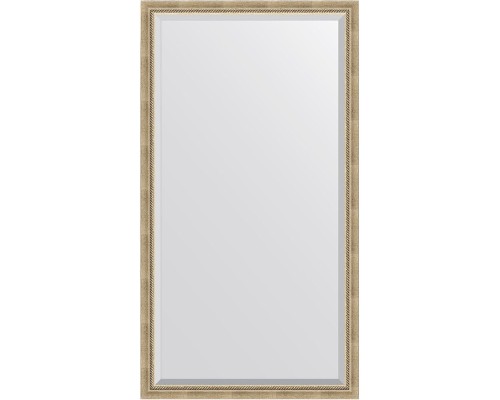 Зеркало Evoform Exclusive Floor 198х108 BY 6142 с фацетом в багетной раме - Состаренное серебро с плетением 70 мм