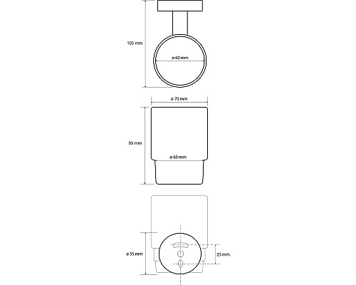 Стакан для зубных щеток Bemeta Brilo 161110012 Золото