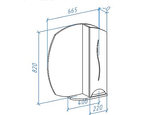 Зеркало со шкафом Bellezza Глория 65 R Белое