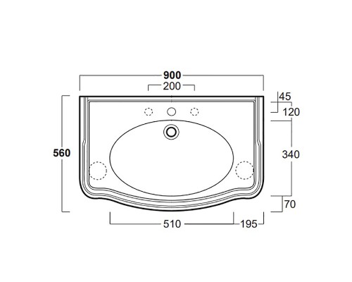 Раковина Simas Arcade 90 AR864bi*3 Белая