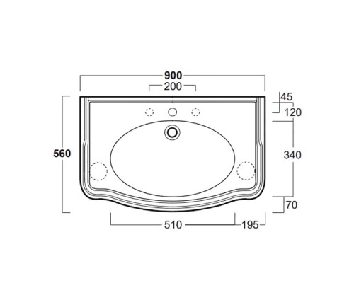 Раковина Simas Arcade 90 AR864bi*3 Белая