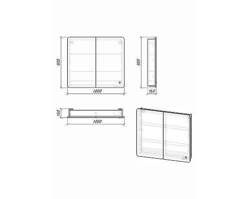 Зеркальный шкаф Grossman Адель 100 2010004 с подсветкой Белый