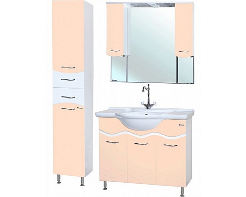 Зеркало со шкафом Bellezza Мари 105 4612918000223 с подсветкой Бежевое