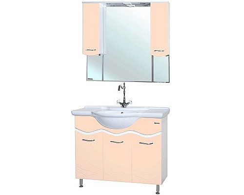 Зеркало со шкафом Bellezza Мари 105 4612918000223 с подсветкой Бежевое