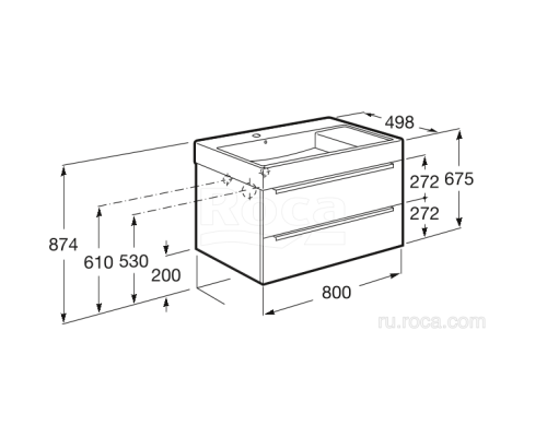 Тумба с раковиной Roca Inspira 800 851076403