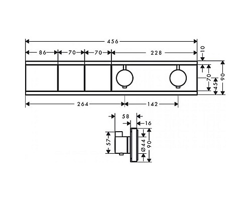 Смеситель для душа Hansgrohe RainSelect 15380140 с термостатом Шлифованная бронза