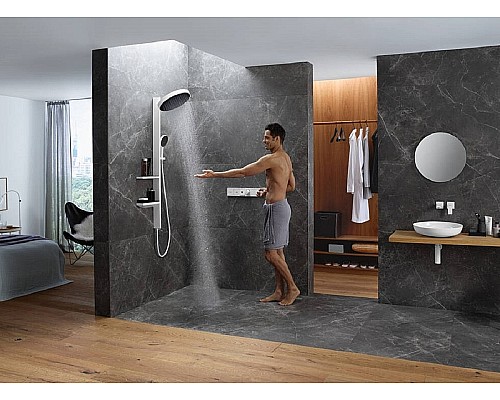 Смеситель для душа Hansgrohe RainSelect 15380140 с термостатом Шлифованная бронза