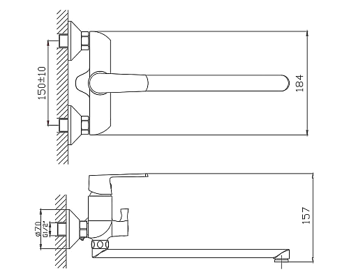 Смеситель для ванны Haiba HB22804 универсальный Белый