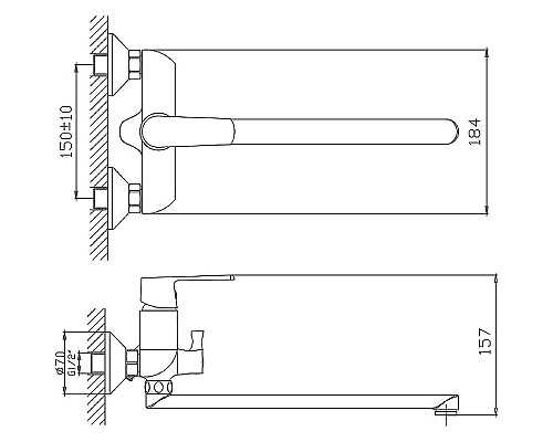 Смеситель для ванны Haiba HB22804 универсальный Белый