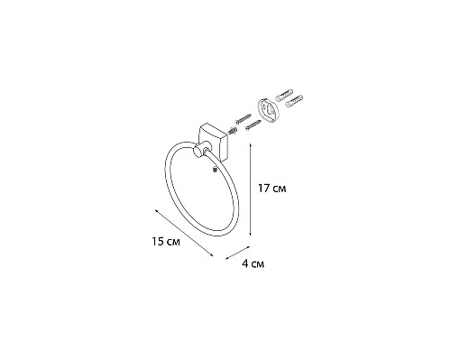 Полотенцедержатель FIXSEN Kvadro кольцо FX-61311