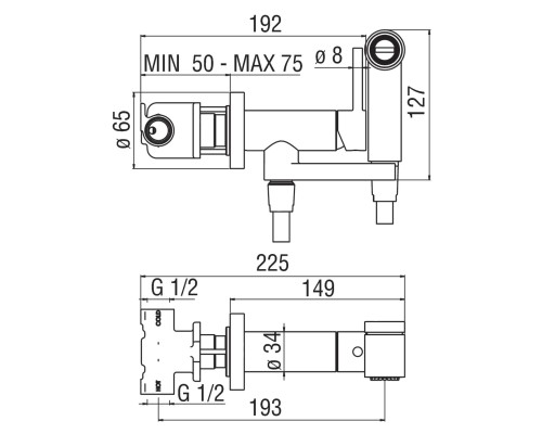 Гигиенический душ Nobili AV00600CR со смесителем Хром