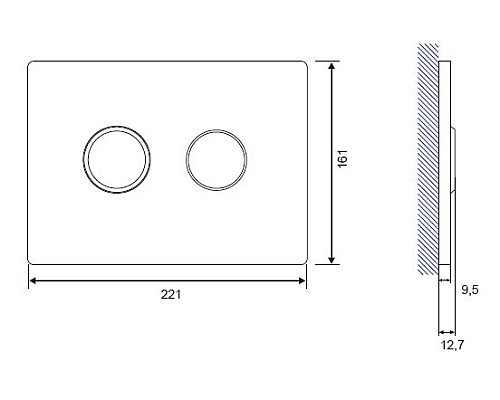 Клавиша смыва Cersanit Accento Circle P-BU-ACN-CIR-PN/Bl/Gl Черная глянцевая