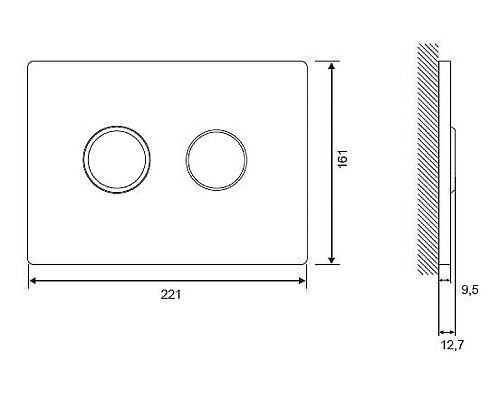 Клавиша смыва Cersanit Accento Circle P-BU-ACN-CIR-PN/Bl/Gl Черная глянцевая
