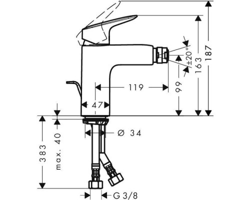 Смеситель для биде Hansgrohe Logis 71200000