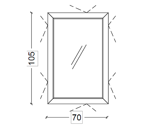 Зеркало Dolce Бронзированный коричневый 105x70см