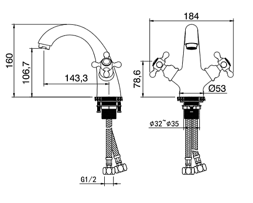 Смеситель на раковину Adiante AD-21021 BR