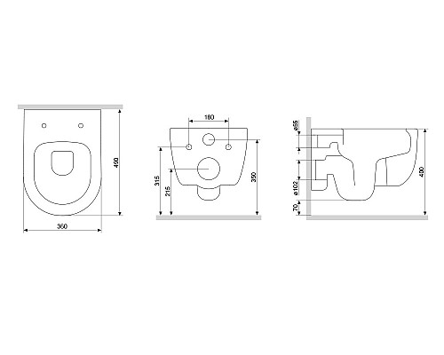 Унитаз Damixa Sirius DX86C1700SC подвесной с сиденьем Микролифт