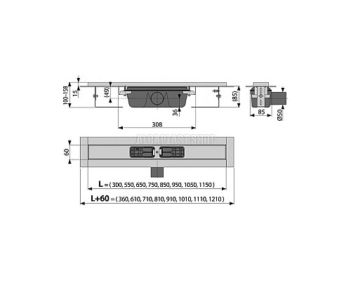 Душевой лоток Alcaplast APZ1S-1050 (APZ1-1050) без решетки