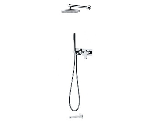 Смеситель встроенный для душа с верхней лейкой и изливом Boheme Spectre Chrome