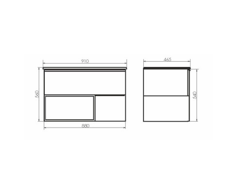 Тумба с раковиной Comforty Франкфурт 90 00004150657 подвесная Дуб шоколадно-коричневый с Белой раковиной