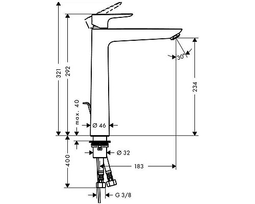 Смеситель для раковины Hansgrohe Talis E 71716000