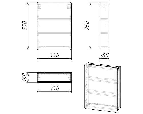 Зеркальный шкаф Grossman Талис 60 206006 Бетон пайн Серый