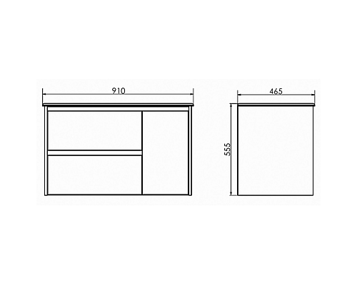 Тумба с раковиной Comforty Бремен 90 00004142375 подвесная Дуб белый