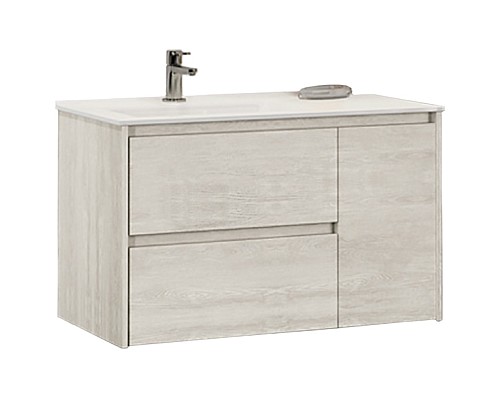 Тумба с раковиной Comforty Бремен 90 00004142375 подвесная Дуб белый