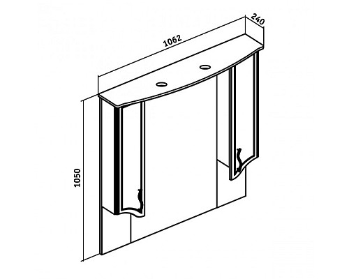Зеркальный шкаф Runo Севилья 105 00000000596