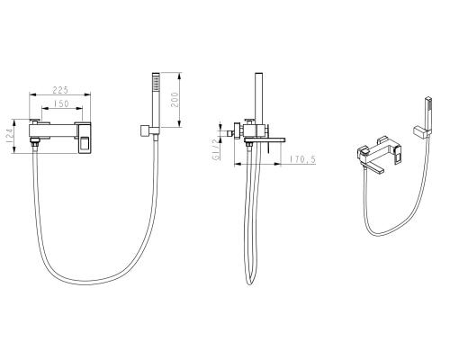 Смеситель для ванны Boheme Q 143-WUW.2 Белый Синий