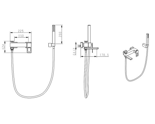 Смеситель для ванны Boheme Q 143-WUW.2 Белый Синий