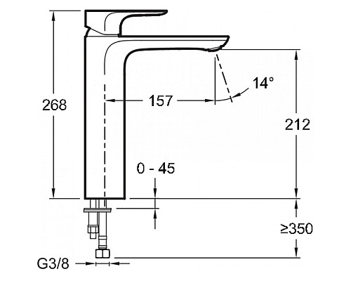 Смеситель для раковины Jacob Delafon E72299-4-CP