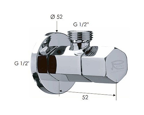 Запорный вентиль Remer 128E1212 Хром Запорный вентиль Remer 128E1212 Хром