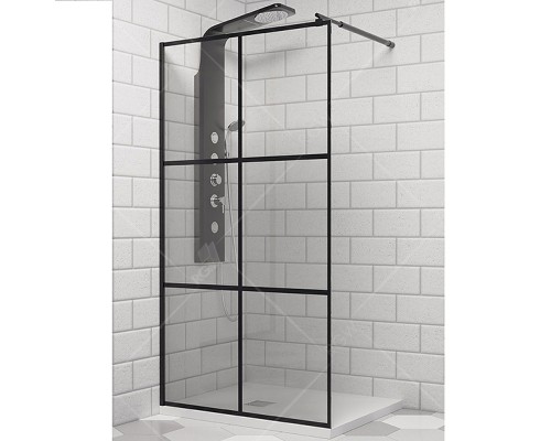 Душевая перегородка RGW Walk In WA-111B 100 411011110-84 профиль Черный стекло прозрачное