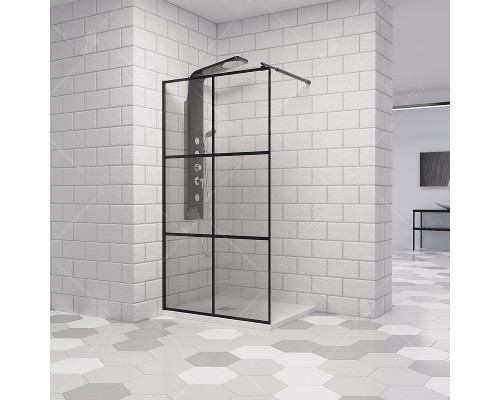 Душевая перегородка RGW Walk In WA-111B 100 411011110-84 профиль Черный стекло прозрачное