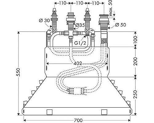 Скрытая монтажная часть для смесителя Hansgrohe 13444180