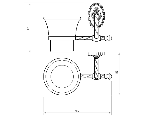 Стакан для зубных щеток Migliore Edera 16928 Хром